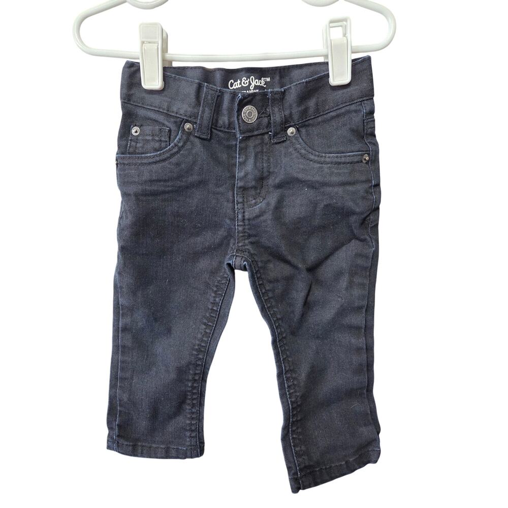 Black Straight Leg Jeans w/ Adjustable Waist - Cat & Jack - 18mo